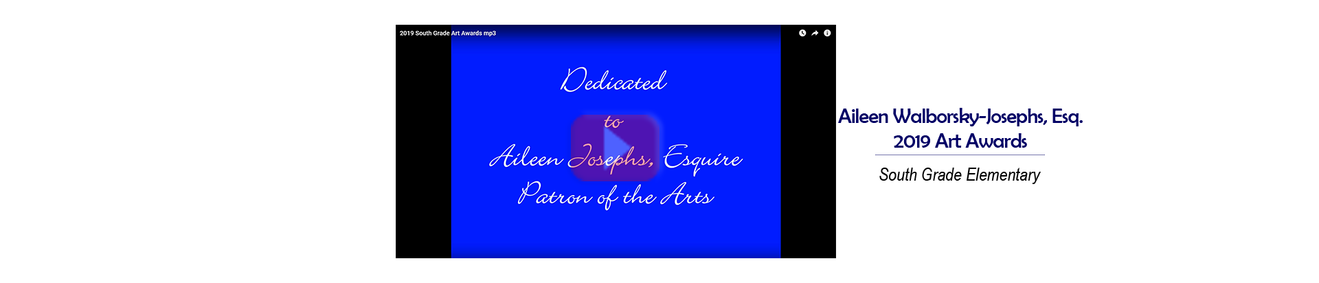 Aileen Walborsky-Josephs 2019 Art Awards at South Grade Elementary